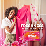 Bounce Intense Dryer Sheets, Vibrant Bloom, 60 Count, Scent Boosting Dryer Sheet