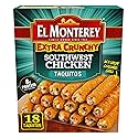 El Monterey Southwest Chicken Extra Crunchy Taquitos Frozen Box, 18 Count