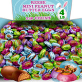 REESE Peanut Butter Mini Eggs, Bulk 4 Lb Mini Milk Chocolate Peanut Butter Half Eggs Candy, Foil Wrapped in Pastel Spring Colors, Easter Baskets, Egg