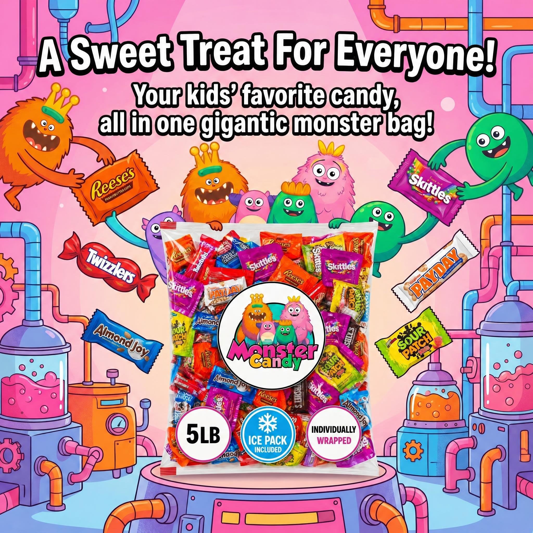 Chocolate and Candy Party Favor Candy Mix - 5 lb Pinata Stuffers Candy Bulk - Goodie Bag Stuffers for Kids Party Favors - Chocolate Candy Variety Pack