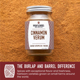 Burlap & Barrel Cinnamon Verum - Ground Ceylon Cinnamon Powder with Pine, Citrus Peel, and Sea Salt Notes - As Seen On Shark Tank - 1.8oz Glass Jar