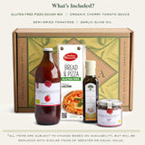 Mercato di Bellina Organic Pizza Kit Gift Basket - Authentic Homemade Gluten Free Pizza Making Kit for Home Cooks, Italian Gift Basket Includes Organic Crust Mix, Sauce, EVOO & Sun-Dried Tomatoes