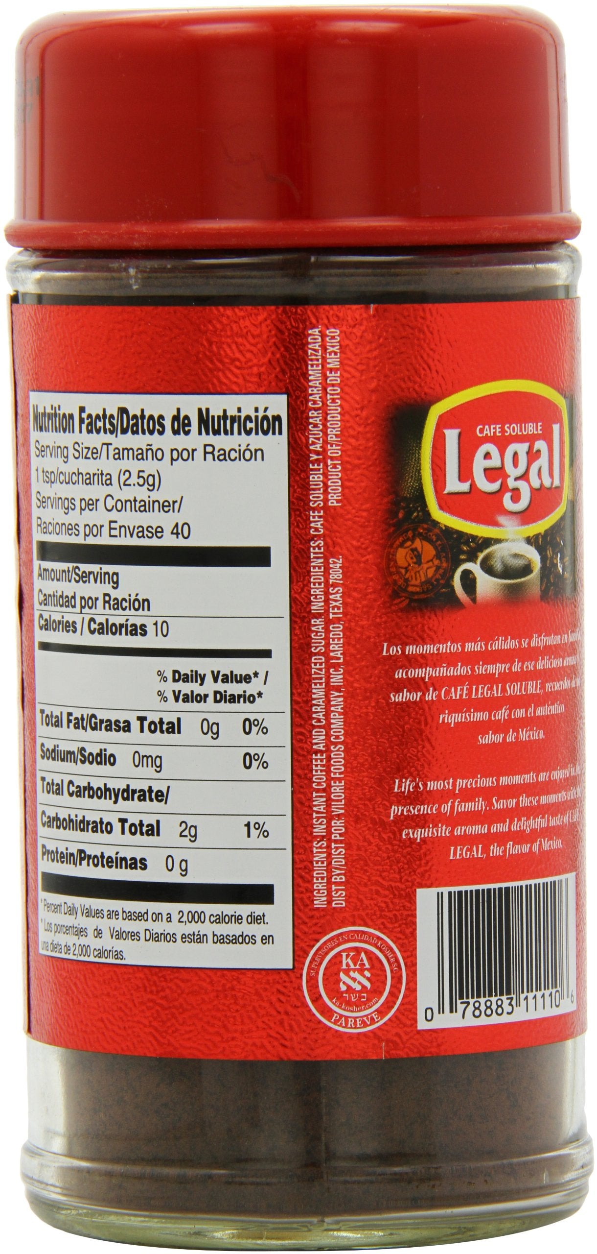Cafe Legal Instant Coffee, 3.5-Ounce (Pack of 6)