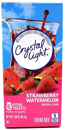 Crystal Light Strawberry Watermelon Drink Mix, 12-Quart Canister (Pack of 9)