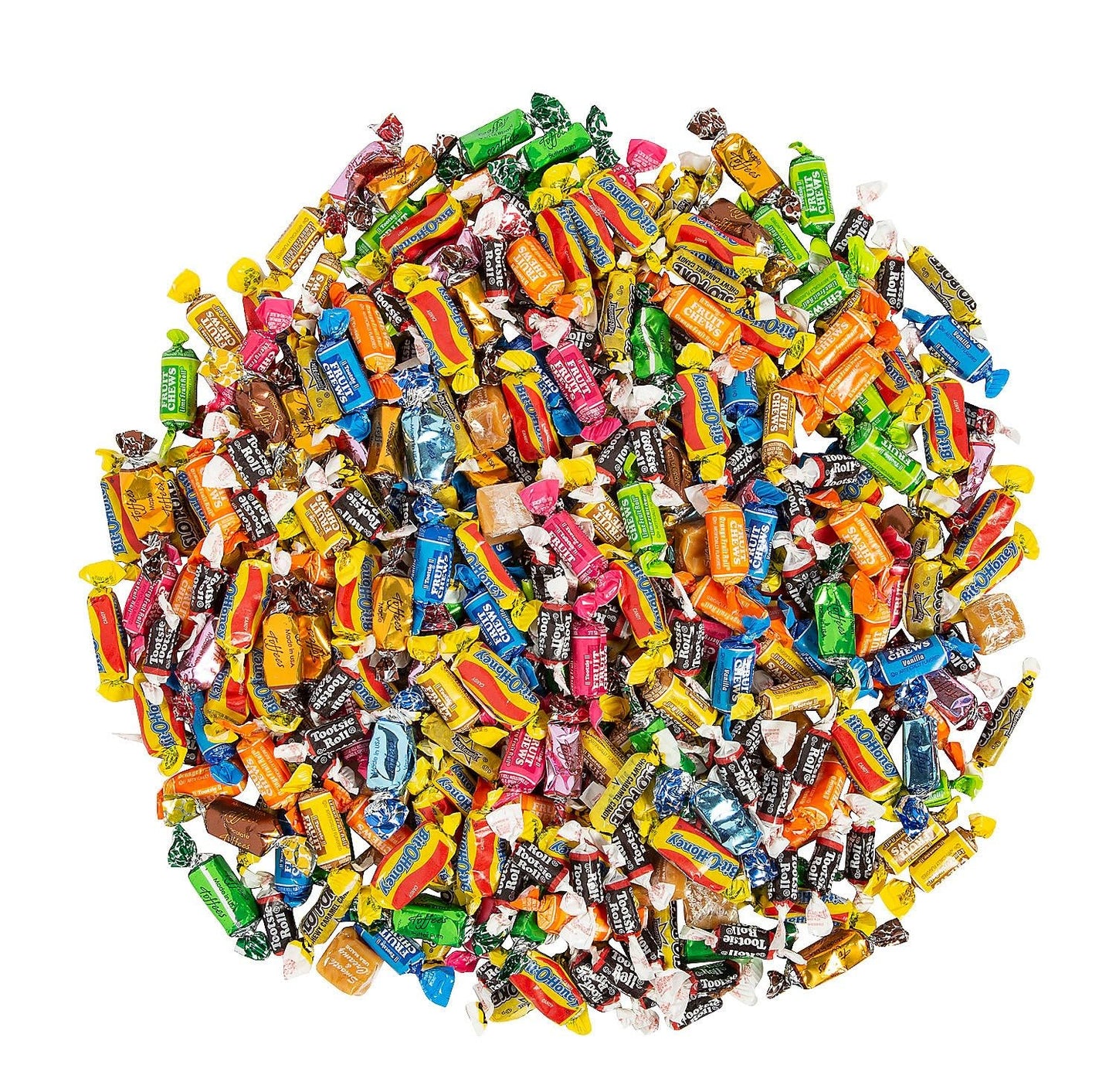 Fun Express Chewy Candy Variety Pack Fun Size 4 lbs - Bulk Individually Wrapped Assorted Mix for Halloween, Pinata, Party Favors, Classroom & Office |