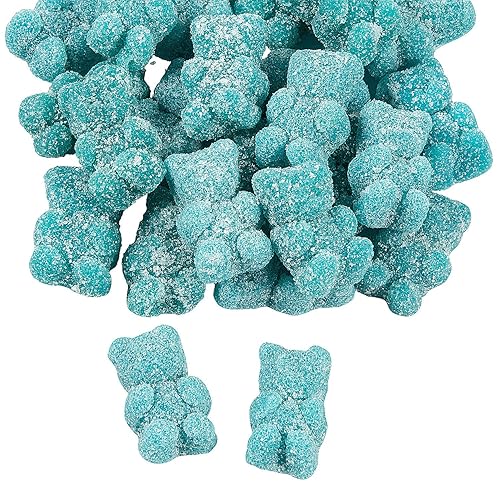 Sugar Coated Blueberry Gummy Teddy Bear Candy - 100 Pieces