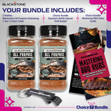 Blackstone All Purpose (AP) Seasoning - Gourmet Griddle Premium Barbecue Rub 2 Pk (14.6 oz) + BBQ Masters & Opener (4 Items)!
