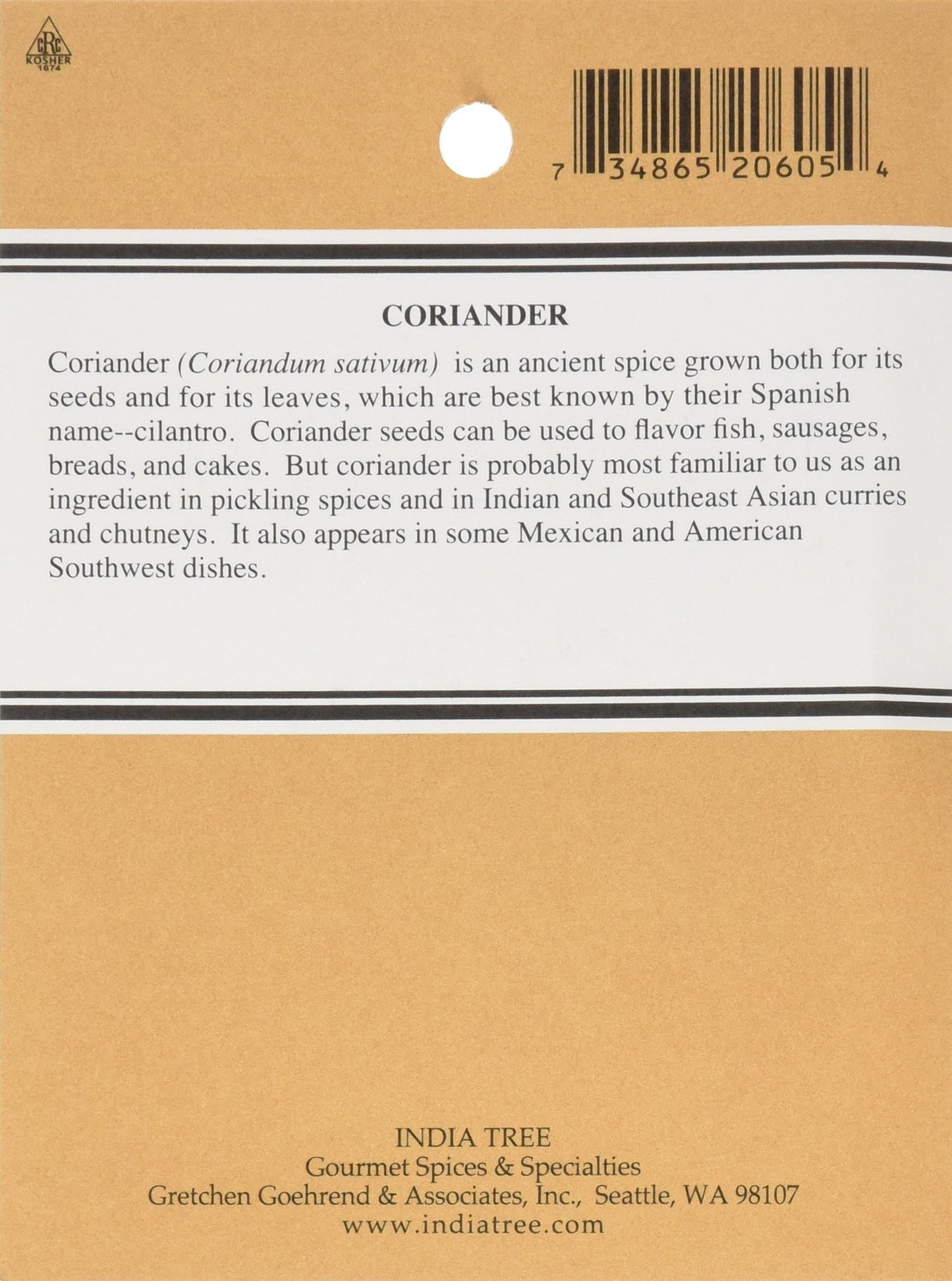 India Tree Coriander Seed, 1.0-Ounce (Pack of 6)