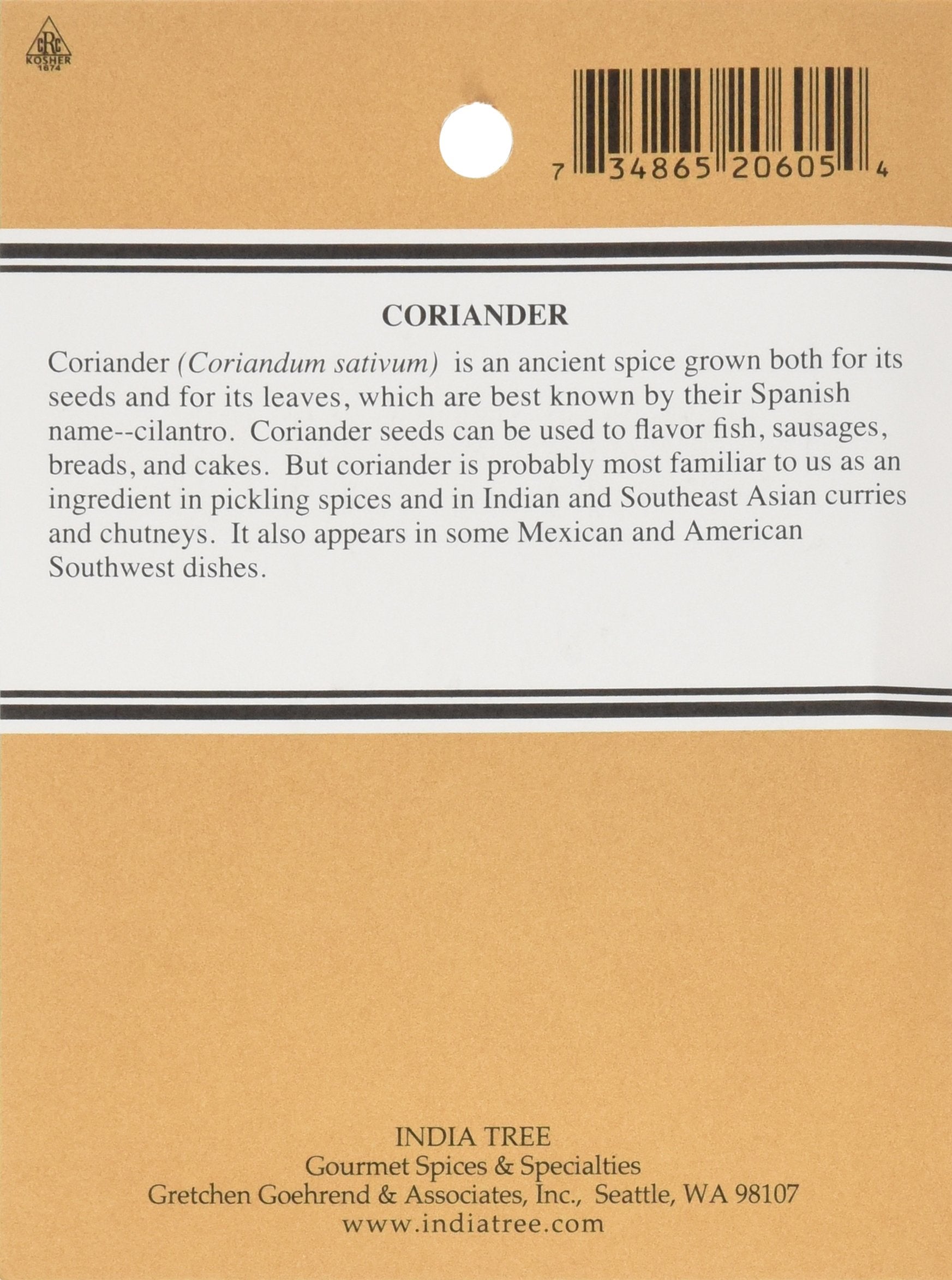 India Tree Coriander Seed, 1.0-Ounce (Pack of 6)