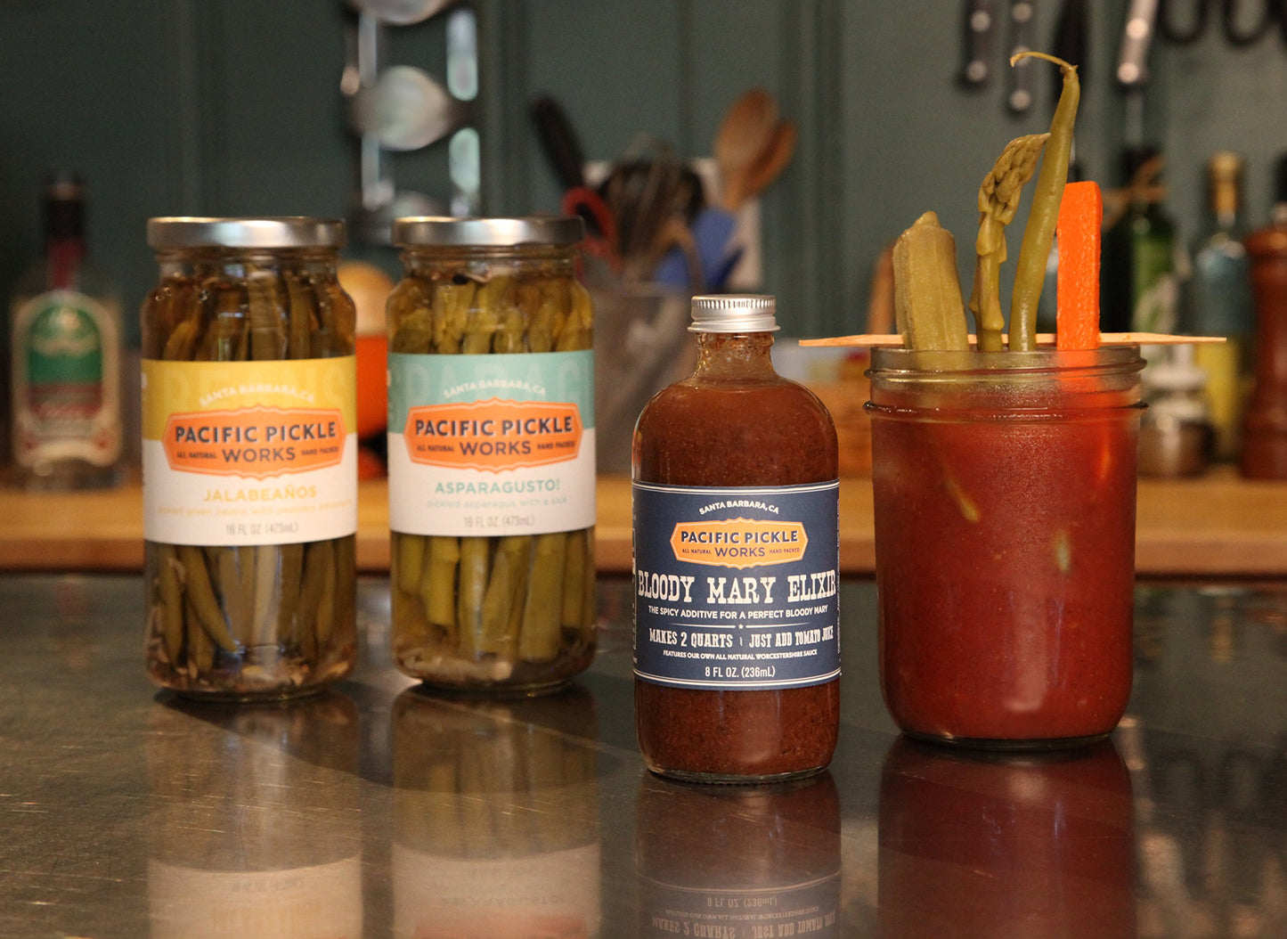 Mighty Bold Bloody Mary Starter Kit (3pc) - Bloody Mary mix with pickled green beans and pickled asparagus