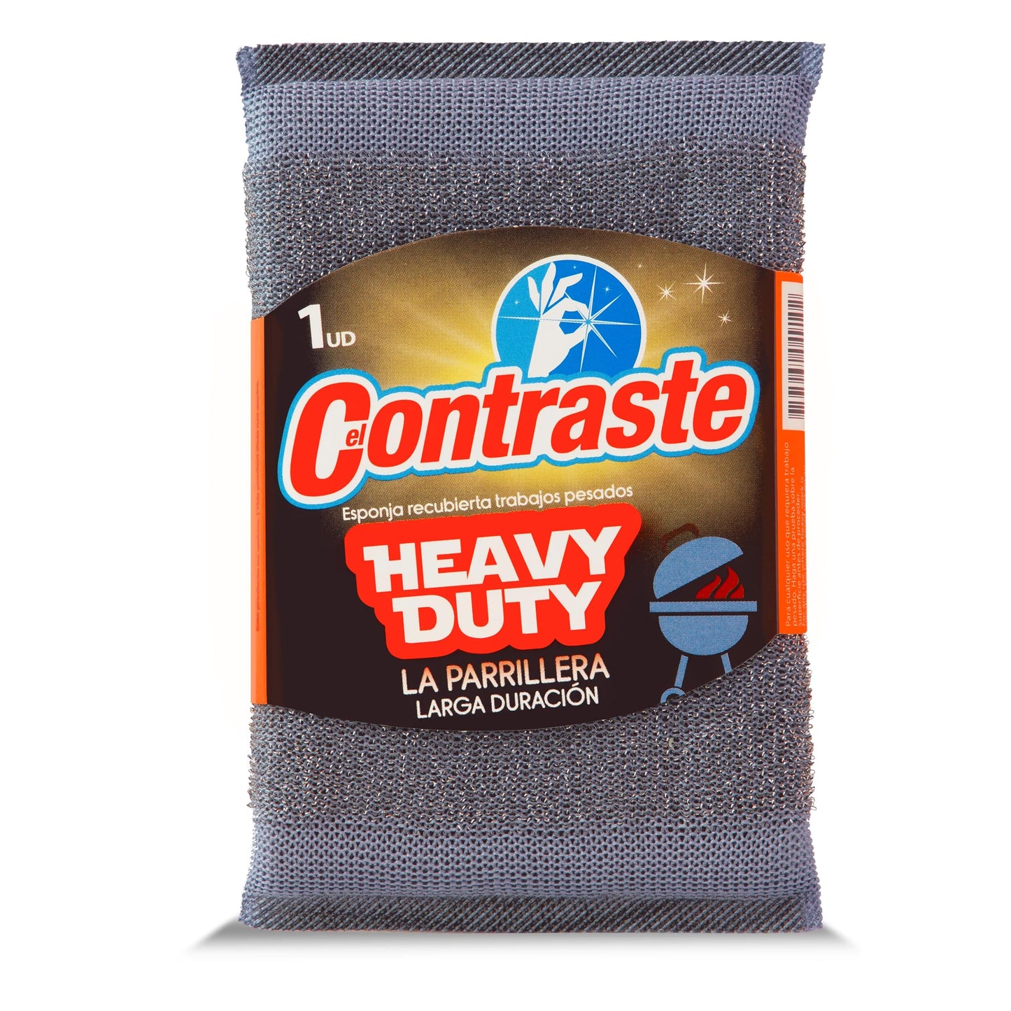 El Contraste Heavy Duty Grill Sponge - 5 Pack Steel Scrub Sponges, Durable BBQ Scrubber for Hard Surfaces, Multi-Use Dishwashing, Long-Lasting Kitchen