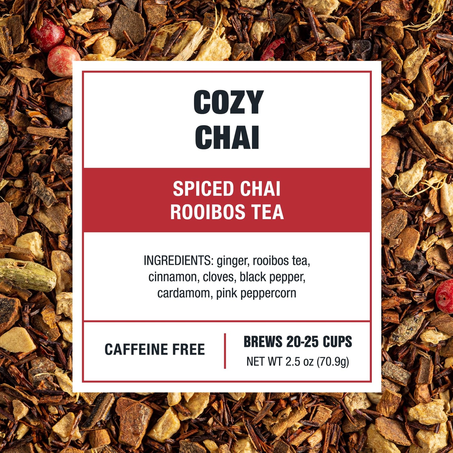 Tiesta Tea - Cozy Chai, Loose Leaf, Spiced Chai Rooibos Tea, Premium Caffeine-Free Herbal Blend, Makes Hot or Iced & Up to 25 Cups, 2.5oz Resealable