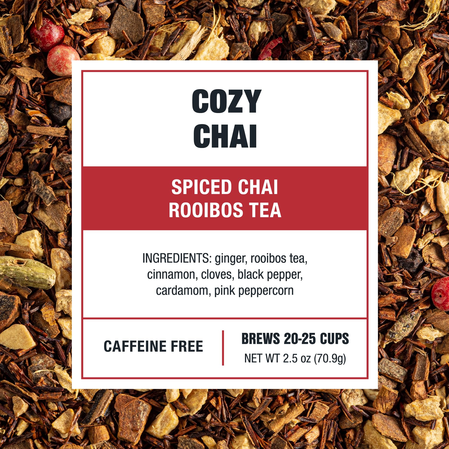 Tiesta Tea - Cozy Chai, Loose Leaf, Spiced Chai Rooibos Tea, Premium Caffeine-Free Herbal Blend, Makes Hot or Iced & Up to 25 Cups, 2.5oz Resealable