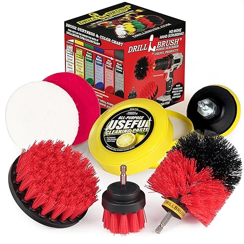 Heavy Duty Nylon Bristle Brush Cleaning Supplies with All Purpose Cleaner Paste, Lemon Lime Scented - Ideal for Deck, Patio, Home Siding, Outdoor