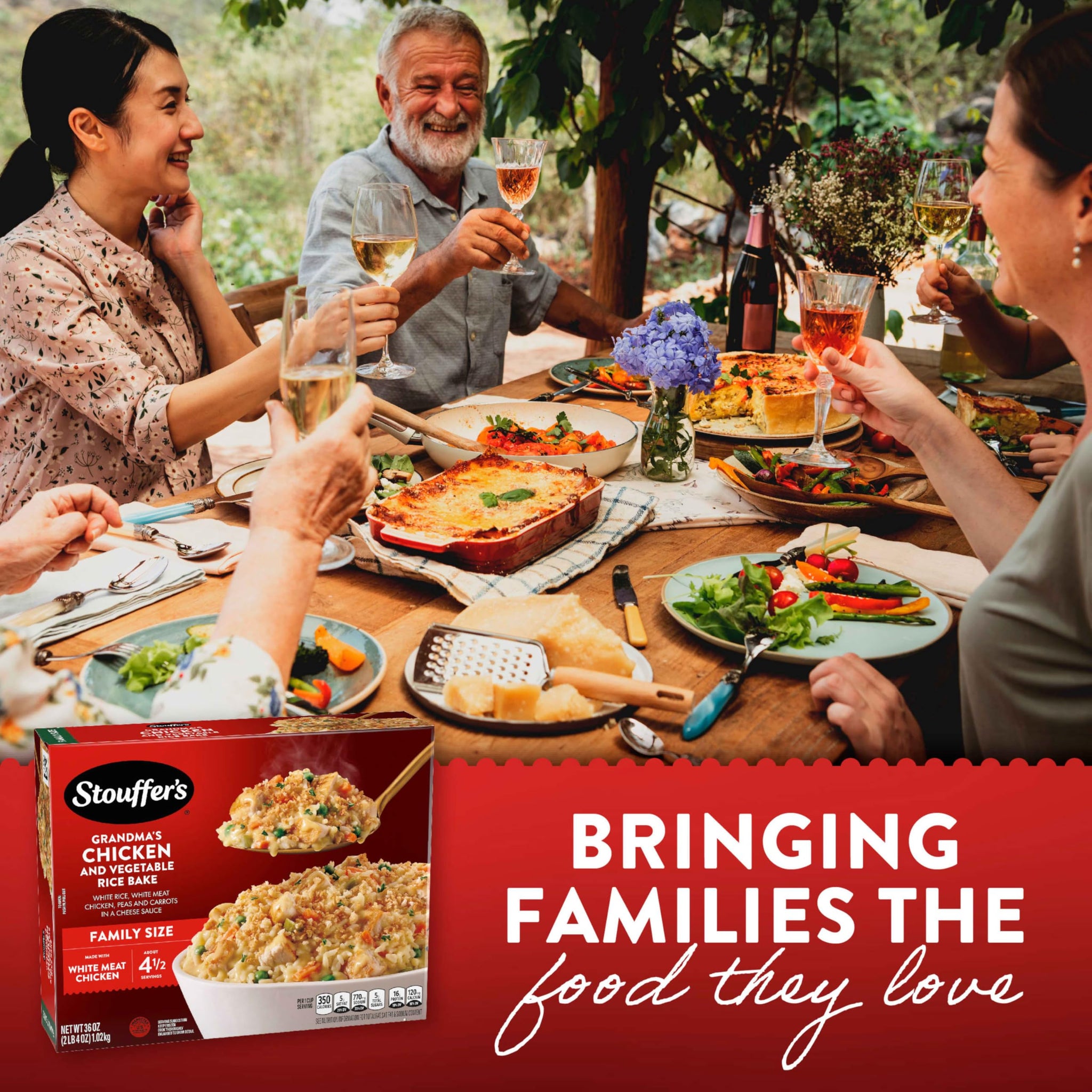 Stouffer's Grandma's Chicken And Vegetable Rice Bake, Family Size, Frozen Family Dinners
