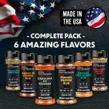 Steven Raichlen's Planet Barbecue Gourmet BBQ Rubs & Spices Gift Box 6 Pack- Grill Seasonings Set with Worldwide Flavors- Great Grilling Gift for Men