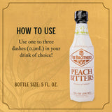 Fee Brothers Peach Cocktail Bitters - Aromatic Cocktail Mixer & Concentrated Flavoring, Gluten Free, Vegan-Friendly, 5 fl oz