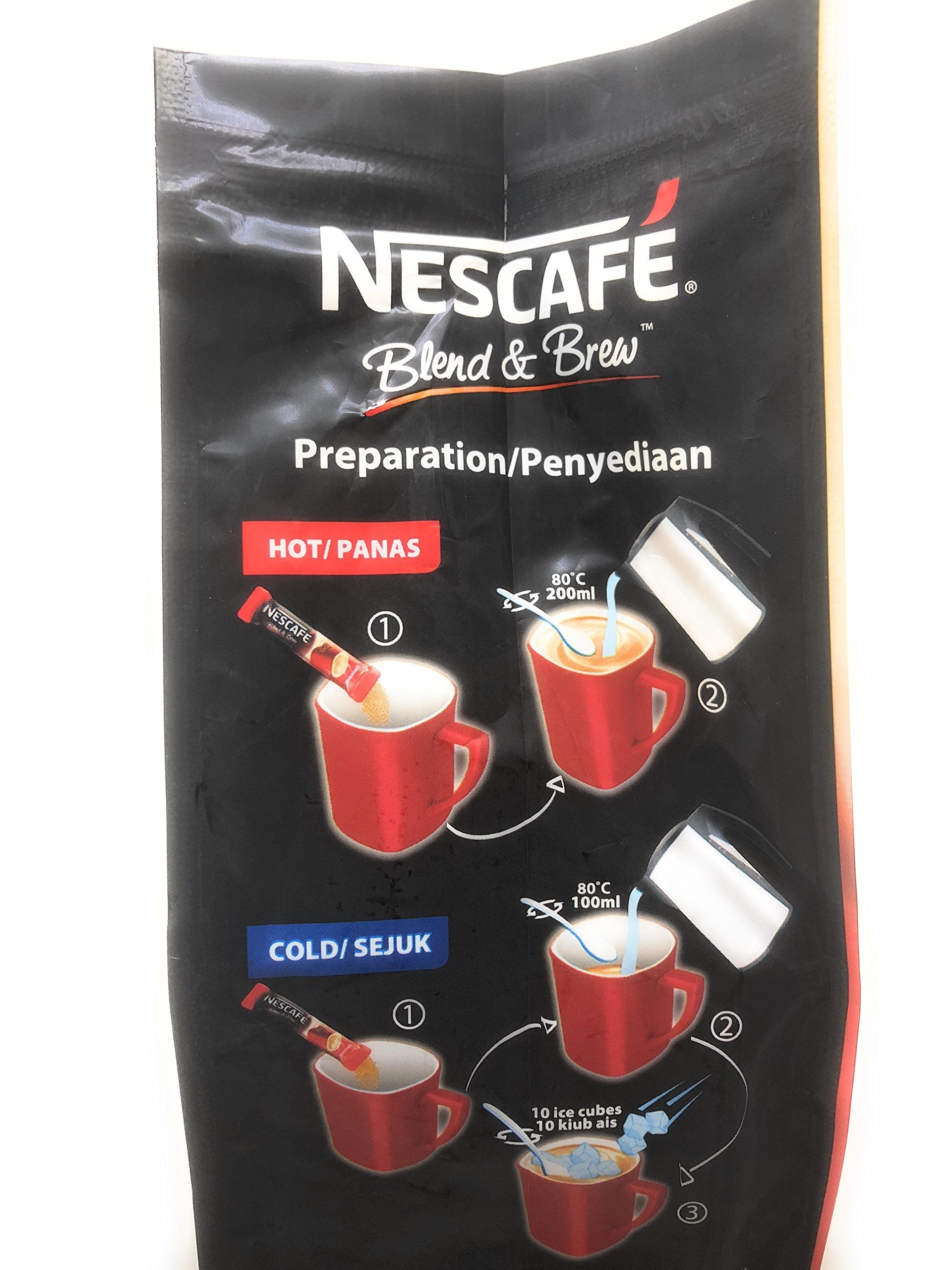 2 Packs Nescafé 3-in-1 ORIGINAL Premix Instant Coffee Single Serve Packets Total 50 Sticks