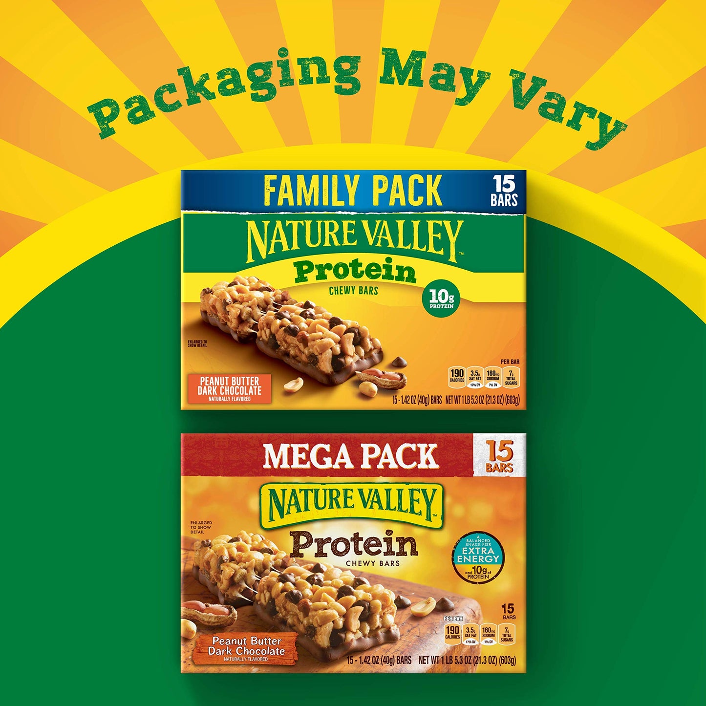 Nature Valley Breakfast Bars, Protein Granola Bars, Peanut Butter Dark Chocolate, Chewy, Gluten-Free, Individually Wrapped, On-the-Go, No Artificial