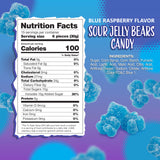 Sour Bears Gummy Candy | 1 Pound Bag | Gelatin Free Chewy Blue Candy | Blue Raspberry Jelly Bears for Baby Showers, Gender Reveal, Party Favors