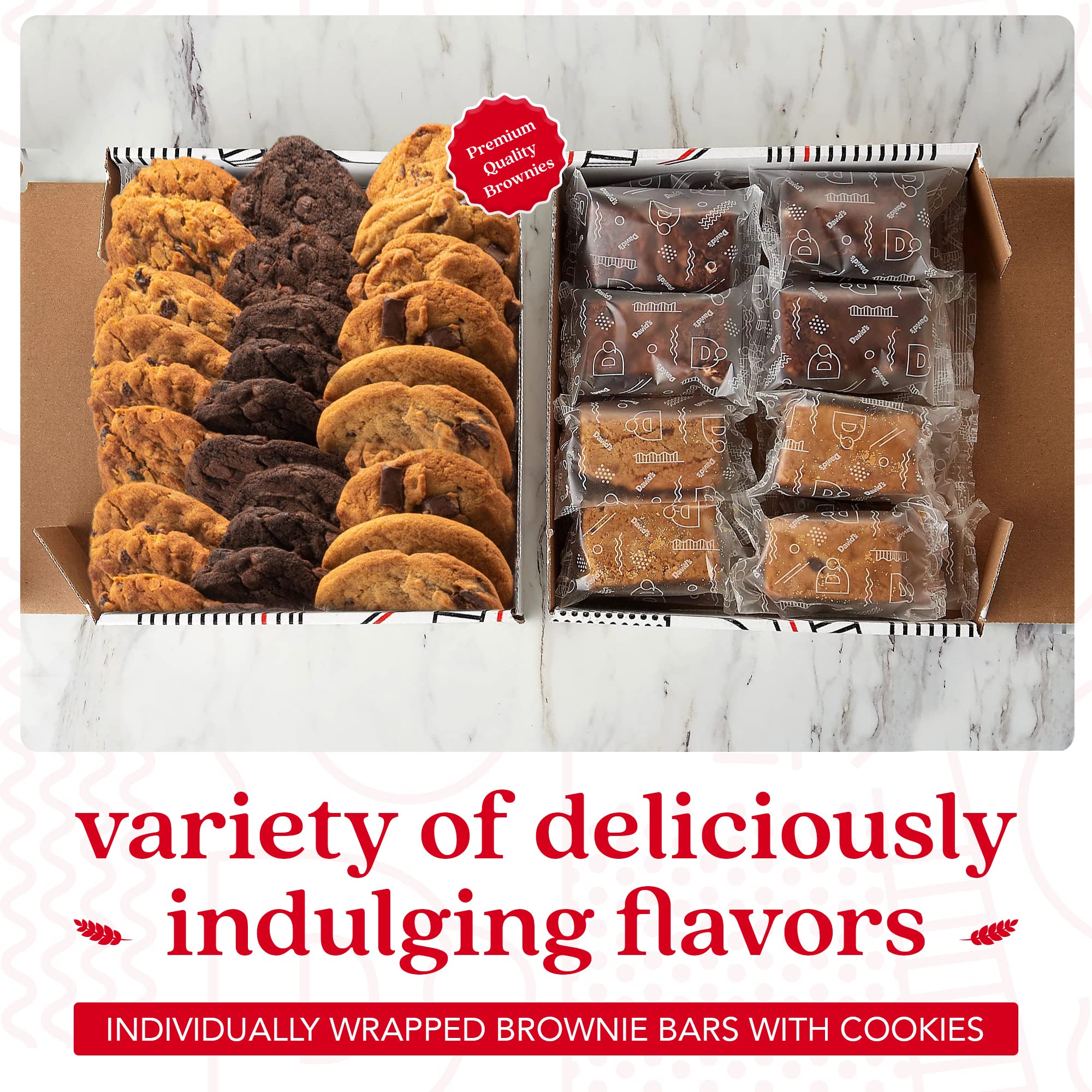 DAVID'S COOKIES Assorted Brownies & Assorted Cookies in Carton Box | Freshly Baked Brownies And Cookies | Ideal Gift For Your Loved Ones This Season