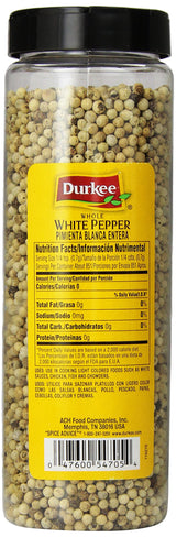 Durkee Whole White Pepper, 21 Ounce
