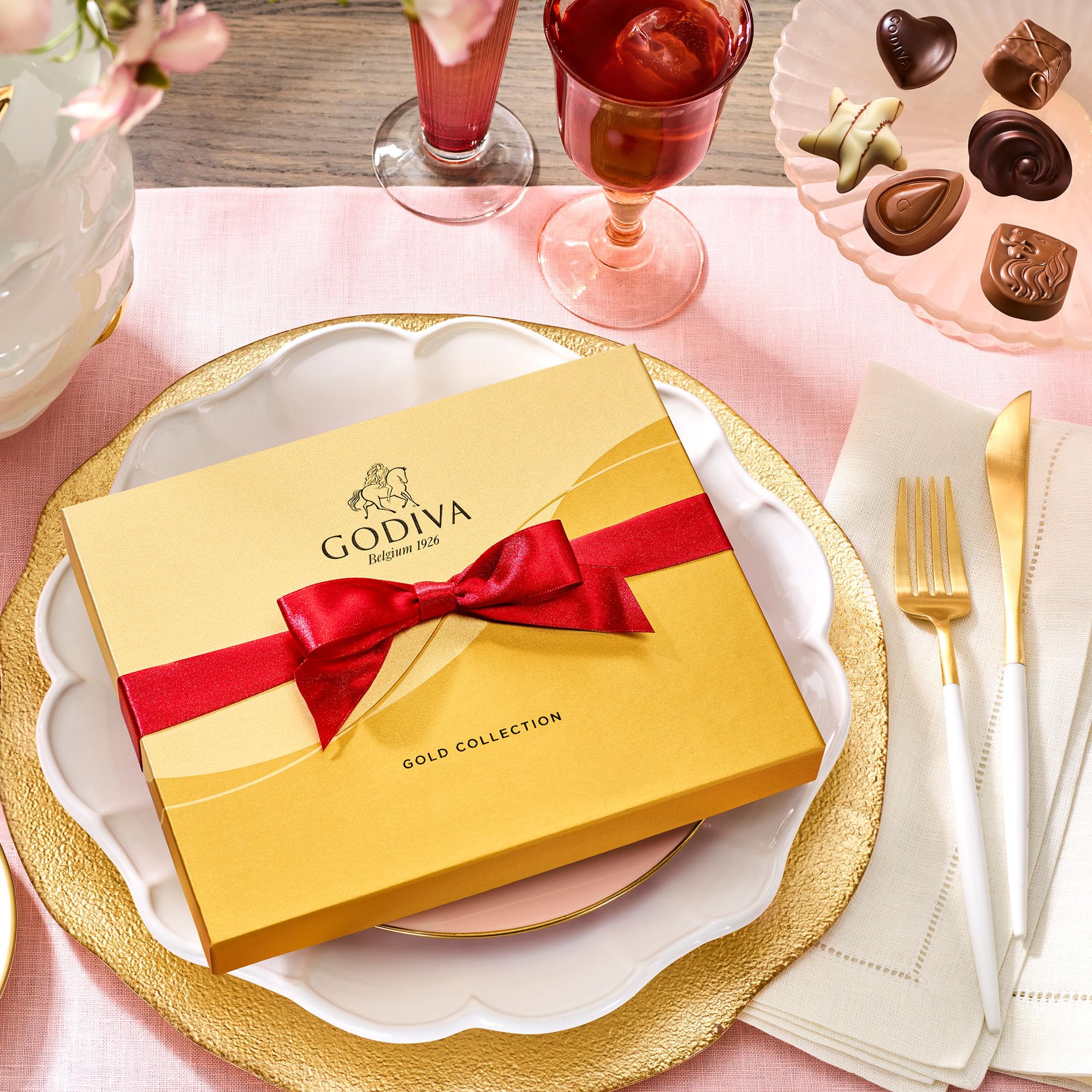 Godiva Chocolatier Anniversary Assorted Chocolate Gift Box, Creamy Milk Dark, and White Chocolates for Loved Ones, Gourmet Celebration Box