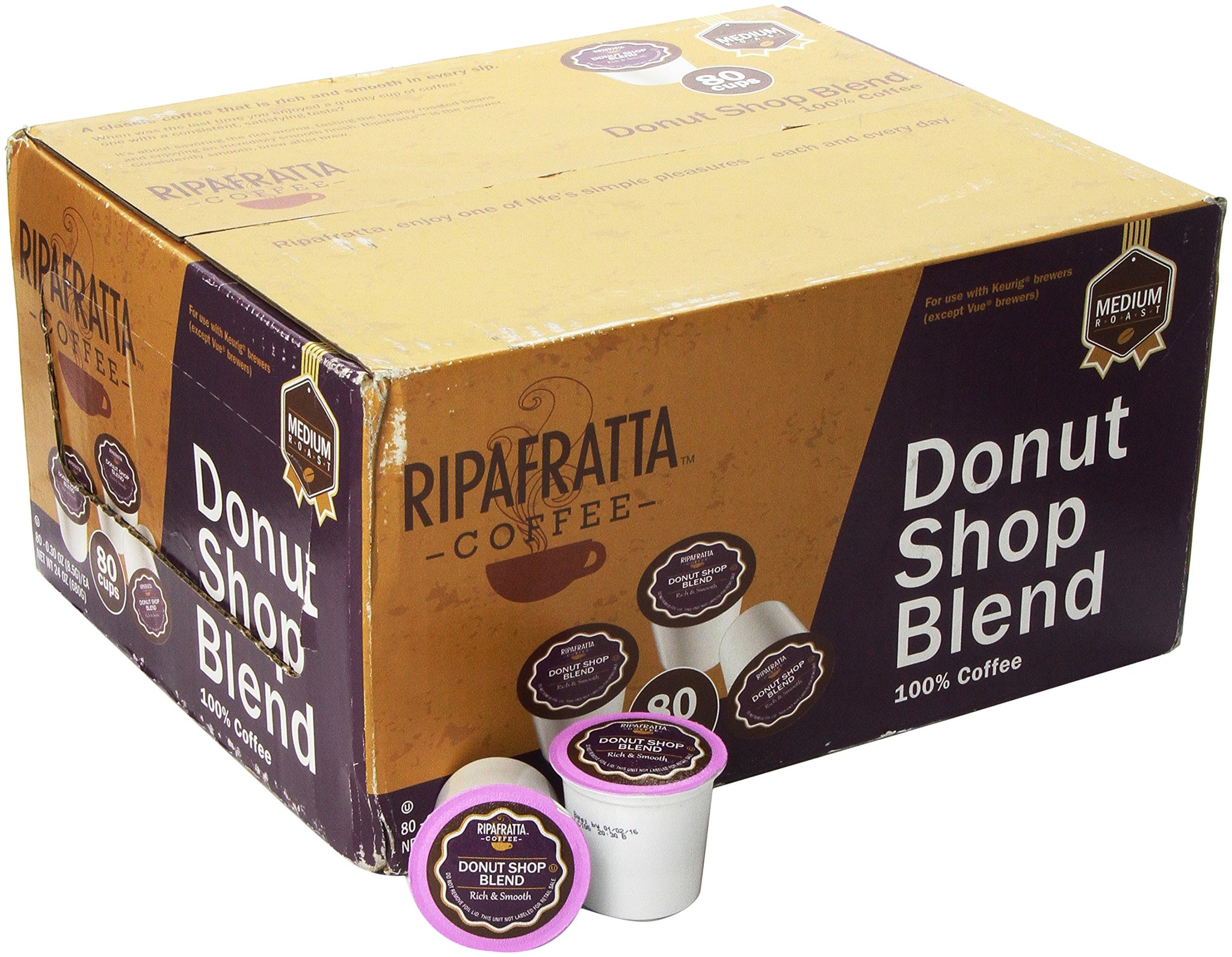 Ripafratta Donut Shop Coffee Single Serve , 80 Count