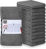 Utopia Towels Kitchen Bar Mops, Pack of 12, 16 by 19 Inches, 100% Cotton Super Absorbent Grey Towels, Multi-Purpose Cleaning Towels for Home
