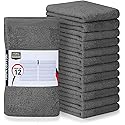 Utopia Towels Kitchen Bar Mops, Pack of 12, 16 by 19 Inches, 100% Cotton Super Absorbent Grey Towels, Multi-Purpose Cleaning Towels for Home