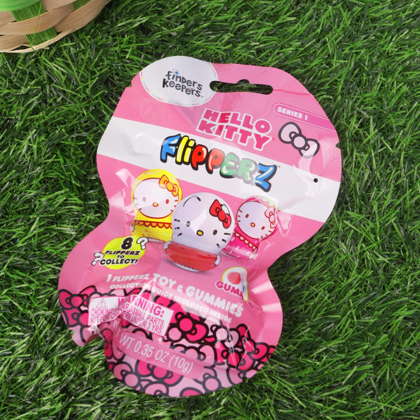 Flipperz Hello Kitty Finders Keepers with Assorted Gummies, Individually Wrapped Candy, Collectible Character Inside, 0.35 Ounces (Pack of 3)