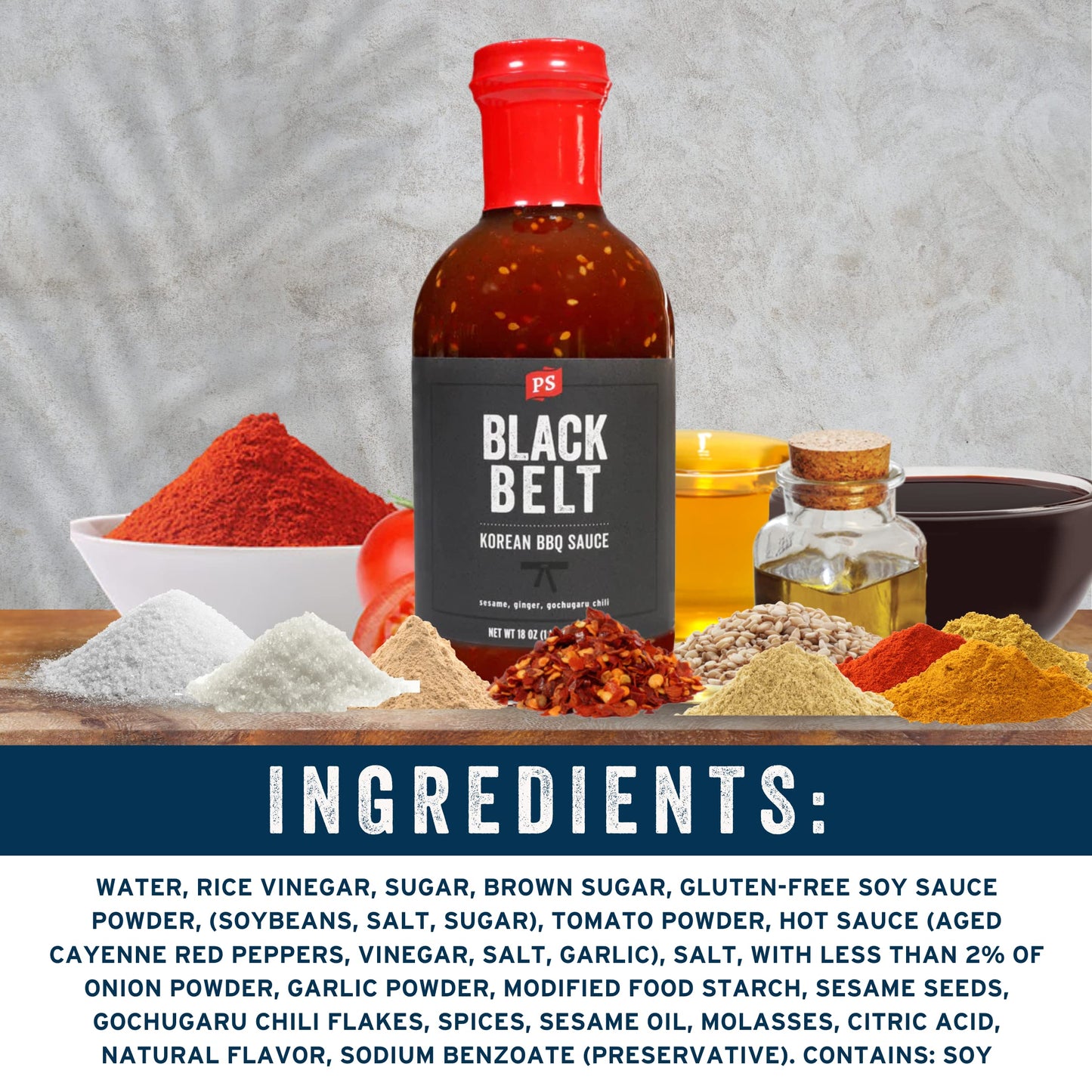 PS Seasoning Blackbelt Korean BBQ Sauce - All-Purpose Marinade, Glaze, Baste, and Dip - Savory Grilling Sauce for Korean BBQ, Bulgogi, Beef Short