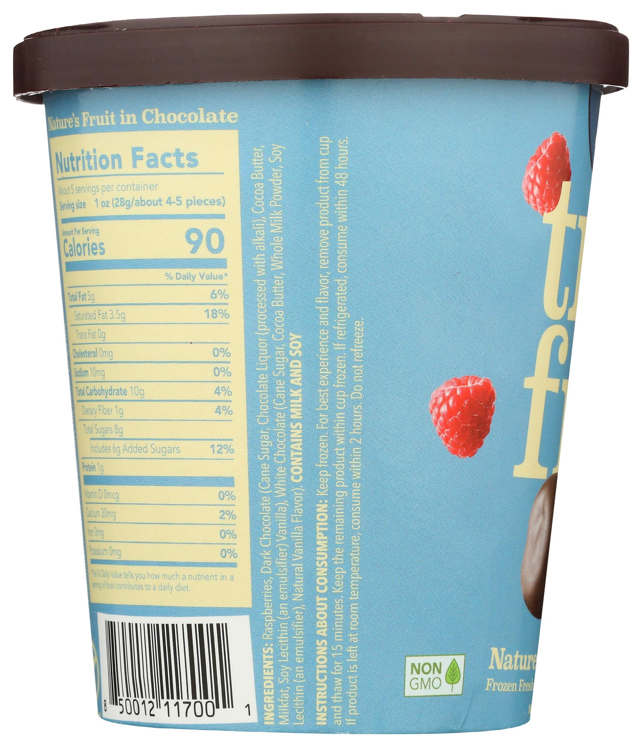 Tru Fru, Nature's Raspberries Frozen In White And Dark Chocolate, 5 Ounce