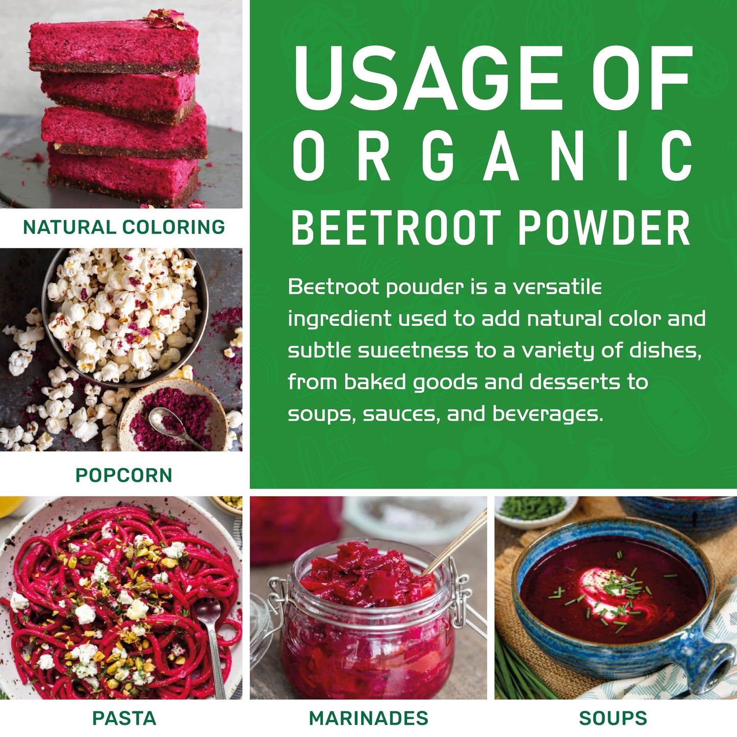 Jiva Organics Beet Root Powder 1.25 LB Bulk Bag - for Baking & Smoothies - Pure & Natural, Non-GMO, Vegan