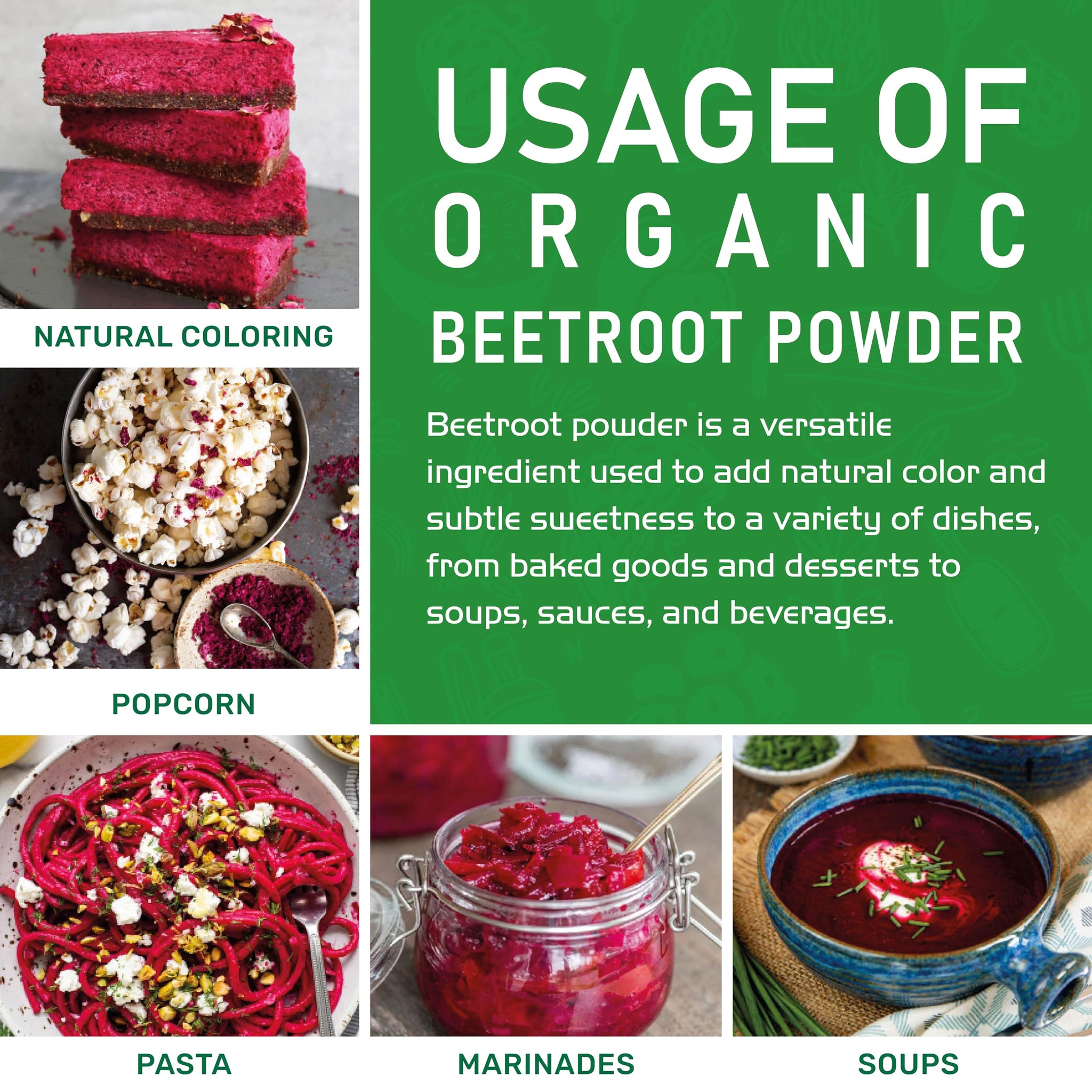 Jiva Organics Beet Root Powder 1.25 LB Bulk Bag - for Baking & Smoothies - Pure & Natural, Non-GMO, Vegan