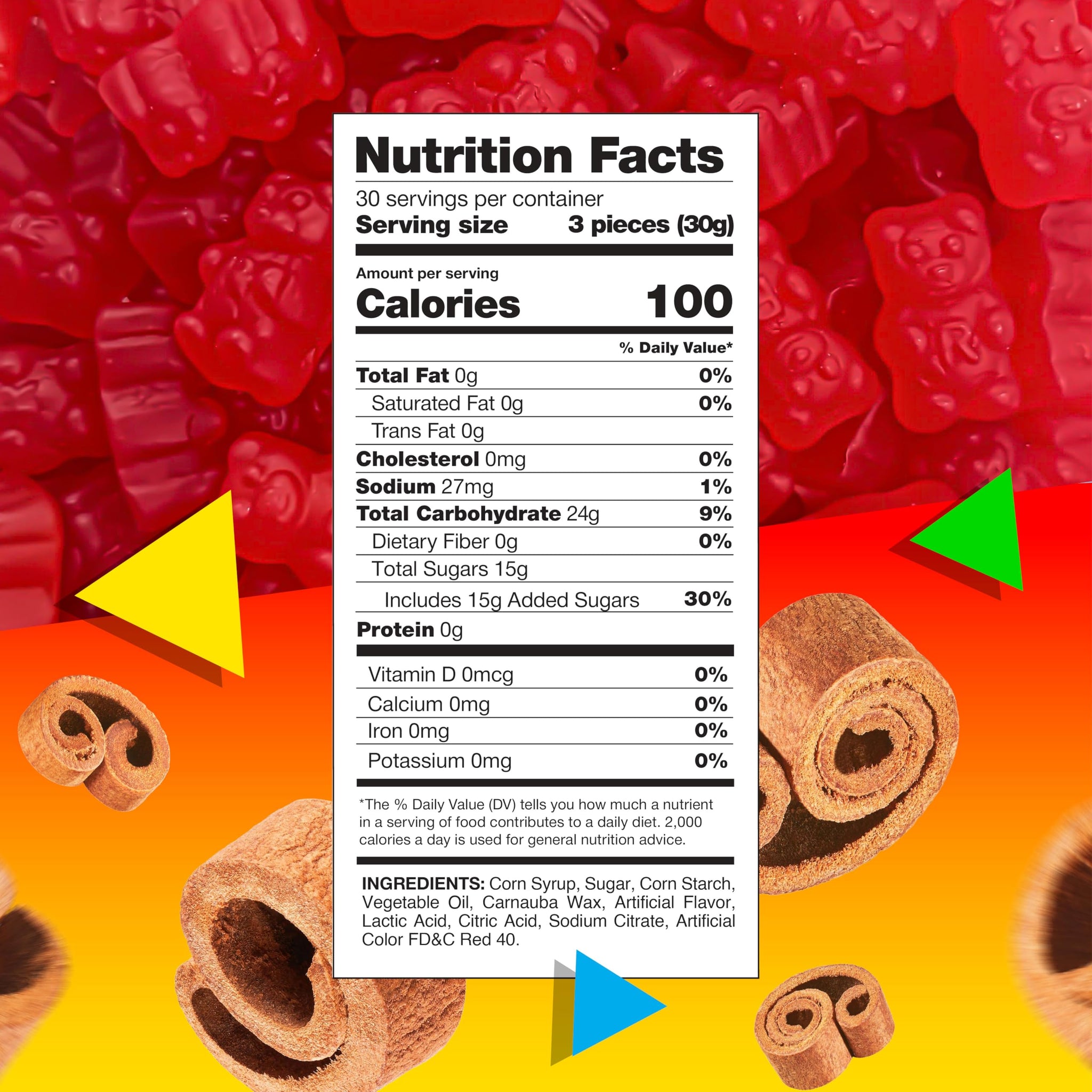 Cinnamon Bears | 2 Pound Bag | Cinnamon Candy | Gelatin Free JuJu Bears | Retro Sweet and Spicy Gummies | Chewy Candy for Snacking and Holiday Buffets