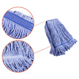 String Mop Heads Replacement Heavy Duty Commercial Grade Blue Cotton Looped End Wet Industrial Cleaning Mop Head Refills (3, Medium)