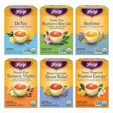 Yogi Tea Favorites Variety Pack - 16 Bags per Pack (6 Packs) - Organic Gift Box - Includes Sweet Tangerine Positive Energy, Honey Lavender Stress