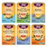 Yogi Tea Favorites Variety Pack - 16 Bags per Pack (6 Packs) - Organic Gift Box - Includes Sweet Tangerine Positive Energy, Honey Lavender Stress