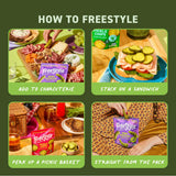Freestyle Snacks Pickle Variety Snack Packs - 3 Flavors of All Natural, Fresh-Packed Deli-Style Pickles - Non-GMO, Kosher, Gluten-Free, Low Calorie