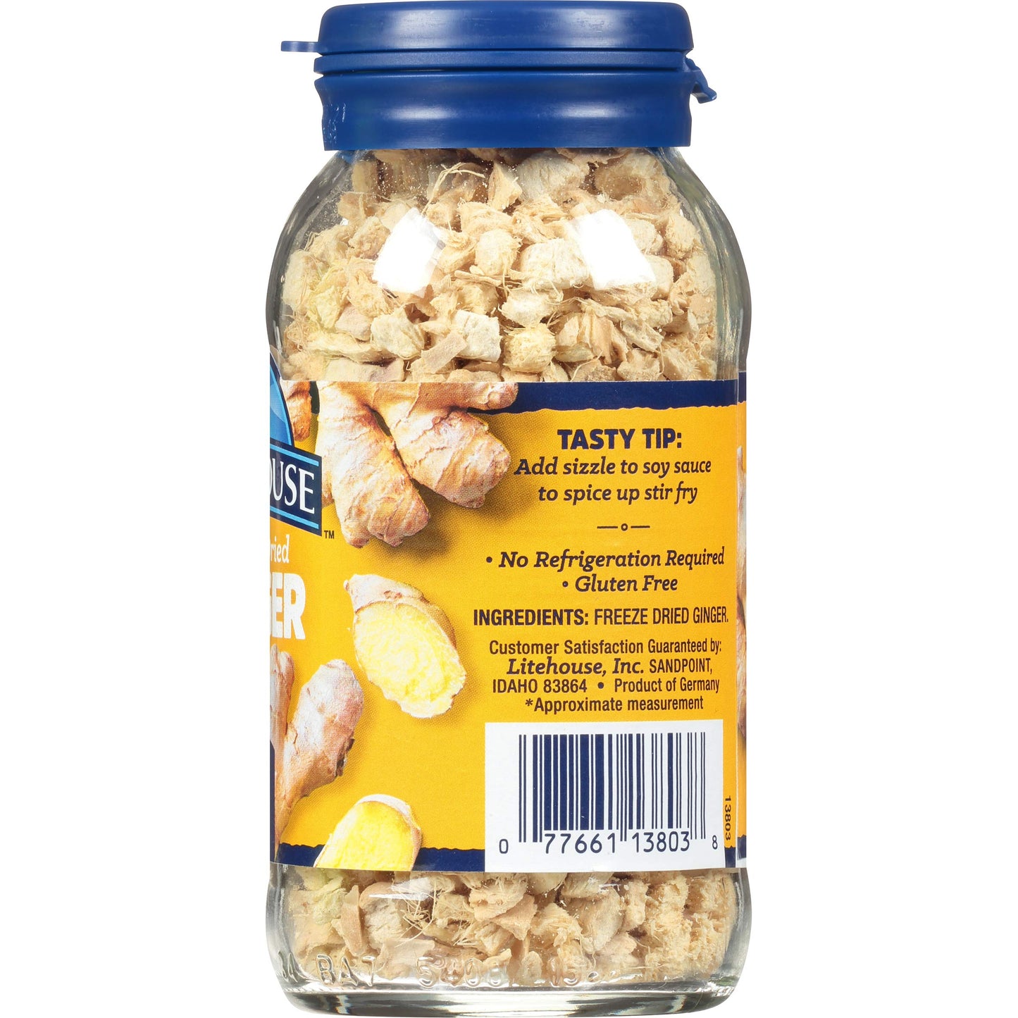 Litehouse Freeze Dried Ginger - Substitute for Fresh Ginger, Frozen Ginger, Equal to 4 Ginger Bunches, Organic Dried Ginger Root Seasoning, Non-GMO