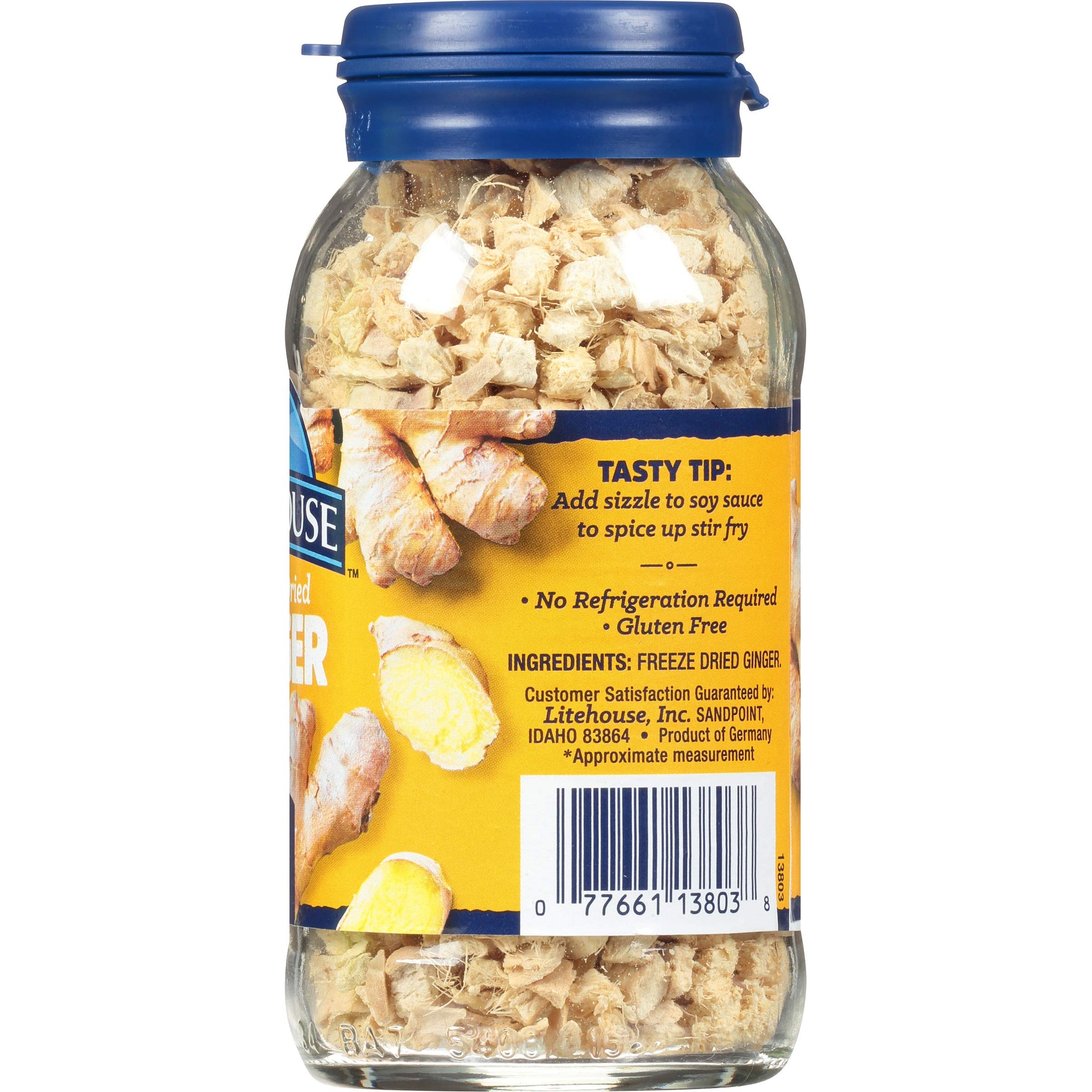 Litehouse Freeze Dried Ginger - Substitute for Fresh Ginger, Frozen Ginger, Equal to 4 Ginger Bunches, Organic Dried Ginger Root Seasoning, Non-GMO