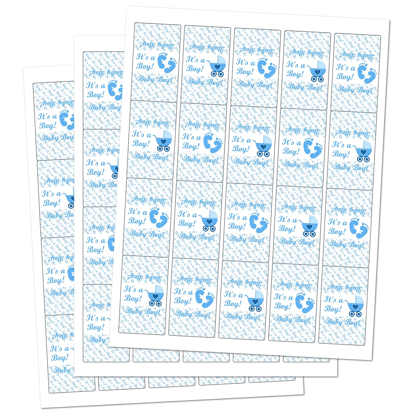 60 Blue Its a Boy Baby Shower Miniatures Candy Bar Wrapper Labels, Baby Shower Miniatures Candy Bar Stickers Decorations, Candy Not Included. Made in