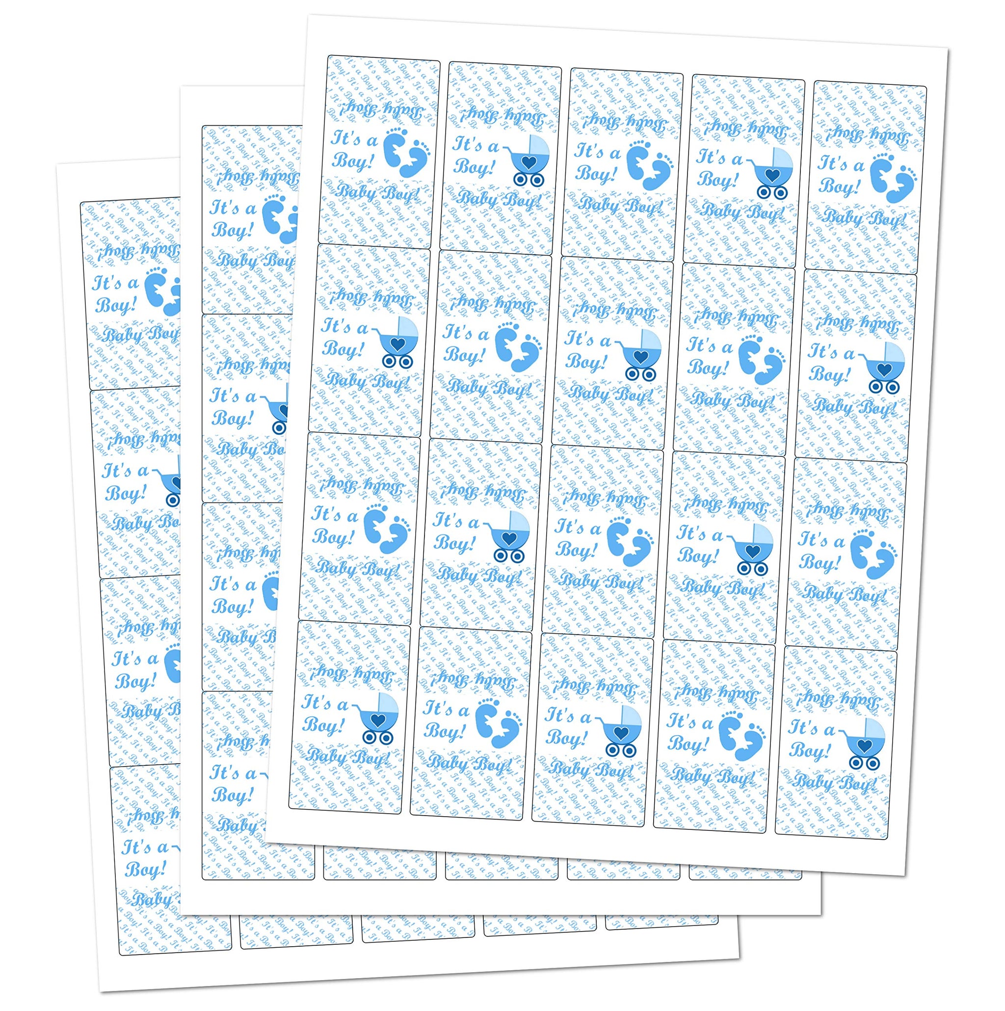 60 Blue Its a Boy Baby Shower Miniatures Candy Bar Wrapper Labels, Baby Shower Miniatures Candy Bar Stickers Decorations, Candy Not Included. Made in