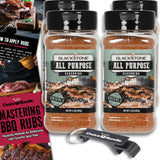 Blackstone All Purpose (AP) Seasoning - Gourmet Griddle Premium Barbecue Rub 4 Pk (29.2 oz) + BBQ Masters & Opener (6 Items)!