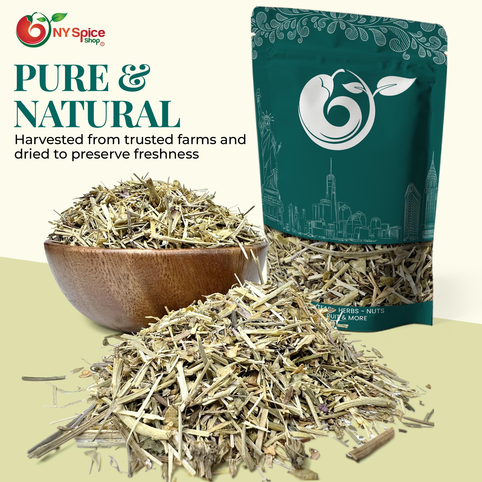 NY Spice Shop Shepherd’s Purse Herb - Cut and Sifted Herbs - Capsella Bursa-Pastoris for Loose Leaf Herbal Tea - Bulk Dried Wildcrafted Herbs