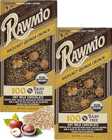 Rawmio Hazelnut Quinoa Crunch Bark - Crunchy Chocolate Bars with Dietary Fiber - Vegan Chocolate with Hazelnuts, Organic Quinoa, & Sea Salt - Decadent