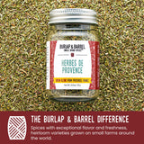 Burlap & Barrel Herbes de Provence - Iconic Herb Blend Grown & Blended in France - Herbes de Provence Seasoning - As Seen on Shark Tank - 0.8oz Glass