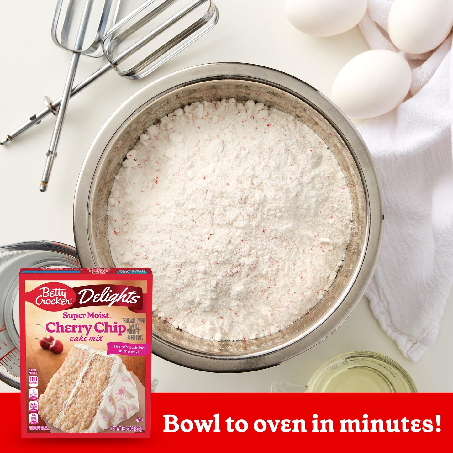 Betty Crocker Delights Super Moist Cherry Chip Cake Mix, 13.25 oz.