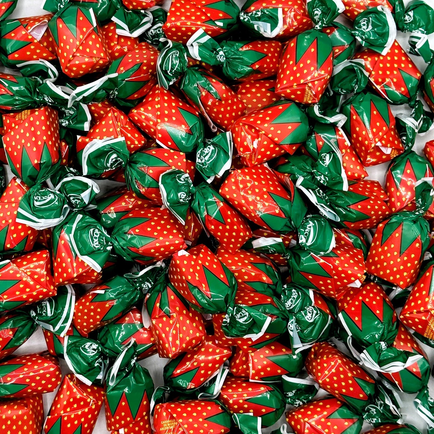 Strawberry Filled Hard Candy - Individually Wrapped Strawberry Bon Bons Candy 2 Pound Bulk Bag, Red